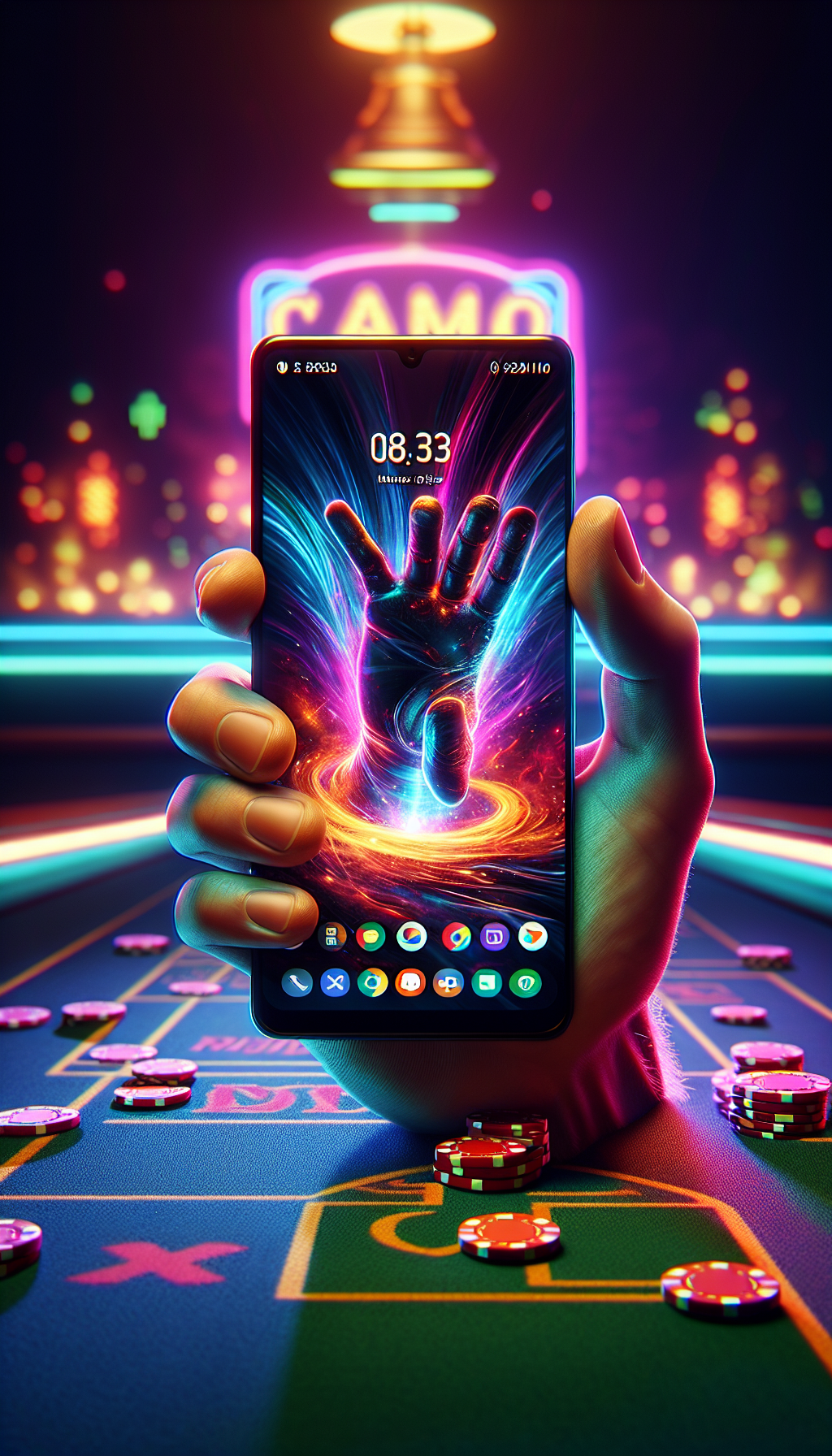 Interfaz moderna y colorida de la app Bplay Santa Fe en dispositivos móviles Interfaz de la app Bplay Santa Fe visualizada en un smartphone Android