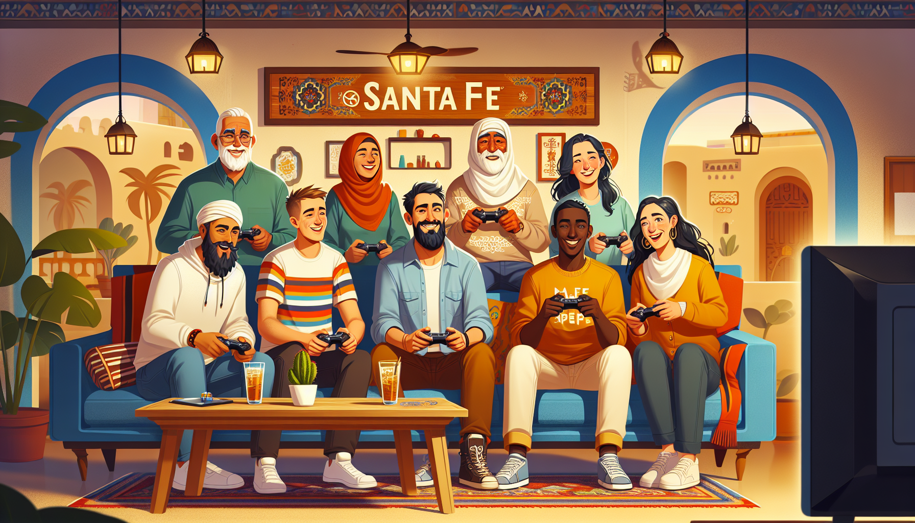 Diversión consciente y segura en Bplay Santa Fe Grupo de adultos disfrutando juntos de juegos online de manera responsable