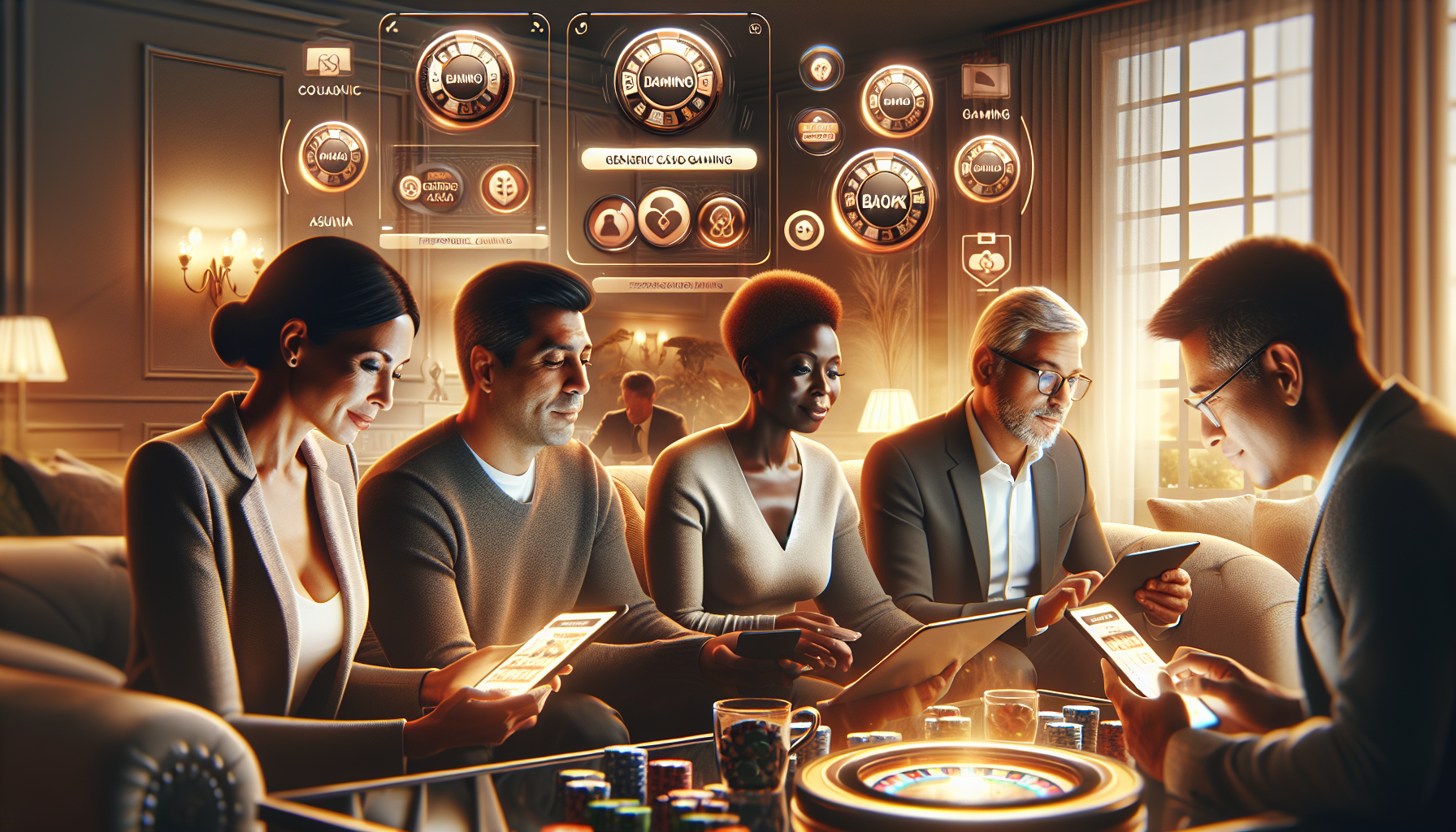 Ambiente seguro de juego responsable en Bplay Santa Fe Jugadores diversos disfrutan de Bplay Santa Fe en casa en un ambiente seguro y responsable