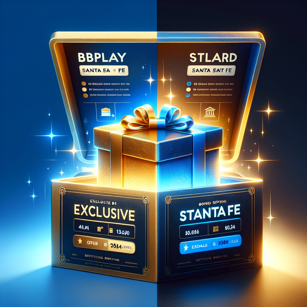Comparativa de promociones: exclusividad de código Bplay Santa Fe Comparativa visual de bonos: oferta exclusiva de Bplay Santa Fe vs. promociones estándar.